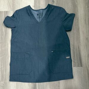 FIGS Top Heather Denim XS